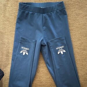 Adidas Navy Blue logo leggings-extra small